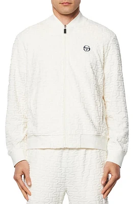 Sergio Tacchini Livata Logo Jacquard Cotton Blend French Terry Track Jacket in Gardenia at Nordstrom, Size Small