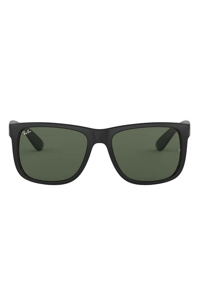 Ray-Ban Justin 54mm Rectangular Sunglasses in Black/Green at Nordstrom