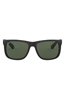 Ray-Ban Justin 54mm Rectangular Sunglasses in Black/Green at Nordstrom