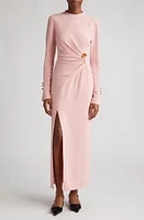 Lela Rose Rose Detail Long Sleeve Sheath Dress in Blush at Nordstrom, Size 18