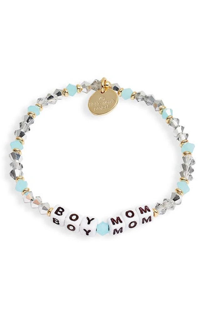 Little Words Project Boy Mom Stretch Bracelet in Blue/White at Nordstrom