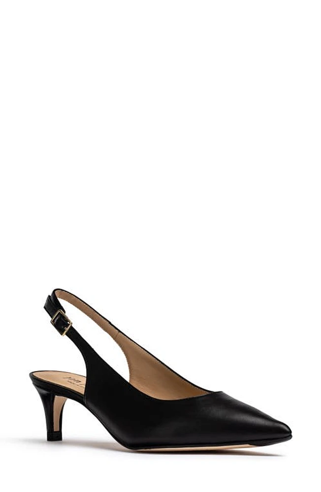 Jon Josef Tina Slingback Pointed Toe Pump Black Leather at Nordstrom,