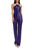 Dress the Population Darian Sequin Jumpsuit Violet at Nordstrom,