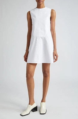 Jil Sander Plastron Detail Sleeveless Cotton Poplin A-line Dress Optic White at Nordstrom, Us