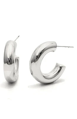 Petit Moments Simple Hoop Earrings in Silver at Nordstrom