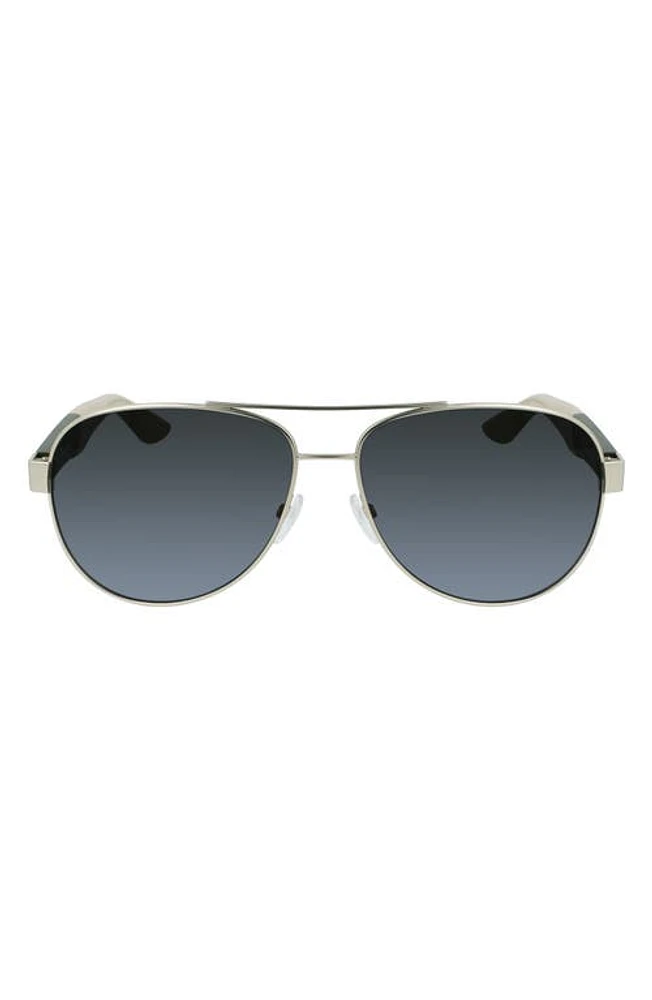 FERRAGAMO Lifestyle 61mm Aviator Sunglasses in Matte Gold at Nordstrom