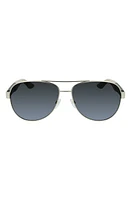 FERRAGAMO Lifestyle 61mm Aviator Sunglasses in Matte Gold at Nordstrom