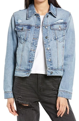 HIDDEN JEANS Fitted Denim Trucker Jacket Light Wash at Nordstrom,