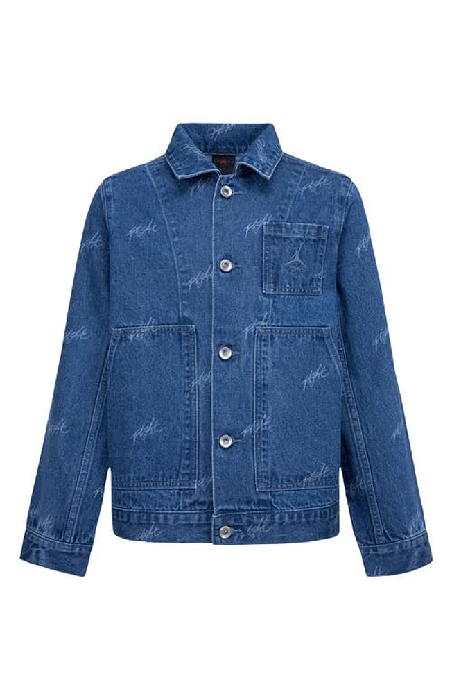 Jordan Kids' JDB Flight Heritage Denim Jacket Blue Grey at