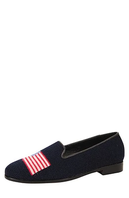 ByPaige BY PAIGE Needlepoint American Flag Flat Navy at Nordstrom,