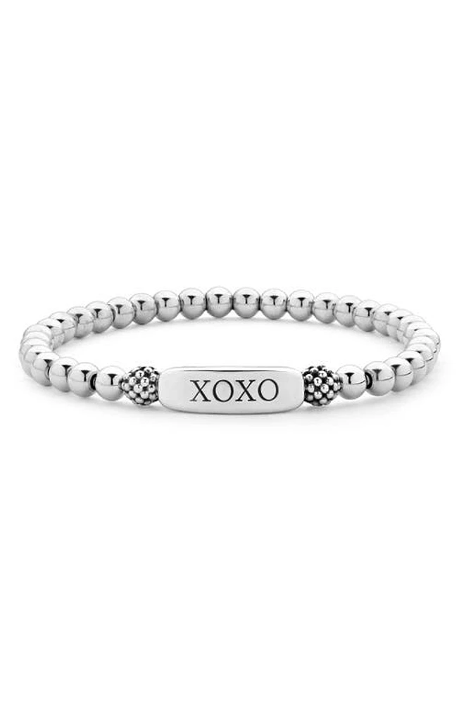 LAGOS Signature Caviar Stretch Bracelet in Silver at Nordstrom, Size 7