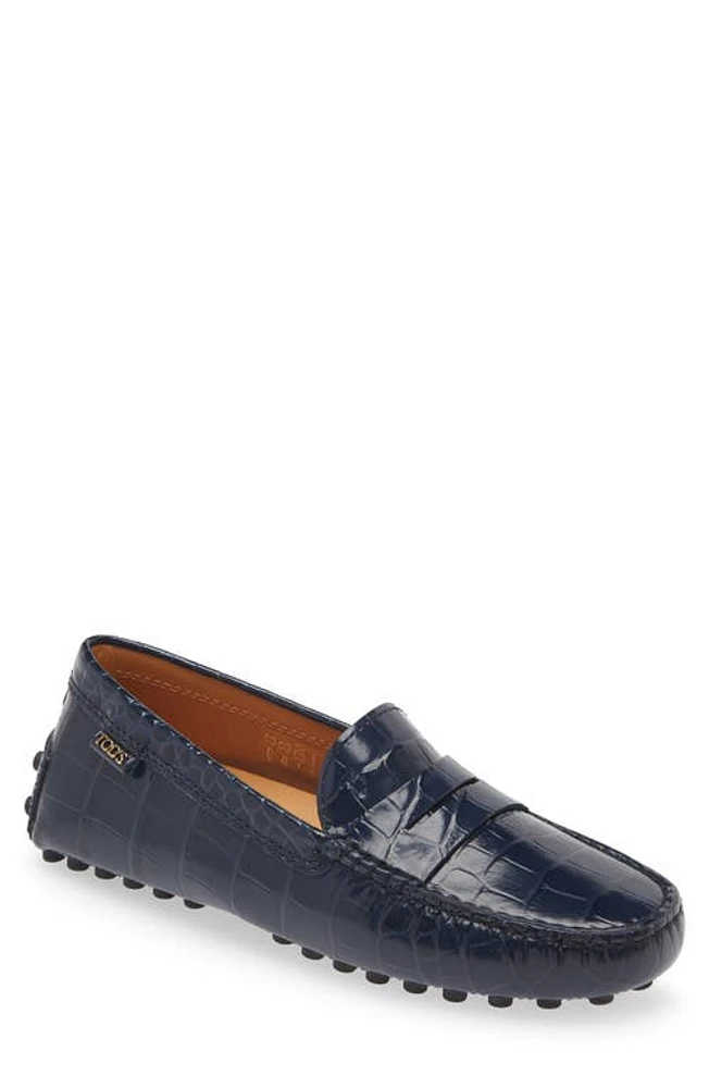 Tod's Croc Embossed Penny Loafer Galassia Scuro at Nordstrom,