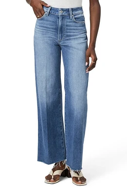 PAIGE Anessa High Waist Raw Hem Wide Leg Ankle Jeans Flamenco Distressed at Nordstrom,