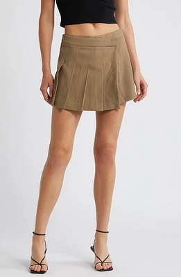 All Favor Pleated Miniskort Brown at Nordstrom,