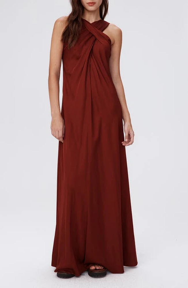 Diane von Furstenberg Alia Crossneck Maxi Dress Chestnut at Nordstrom,