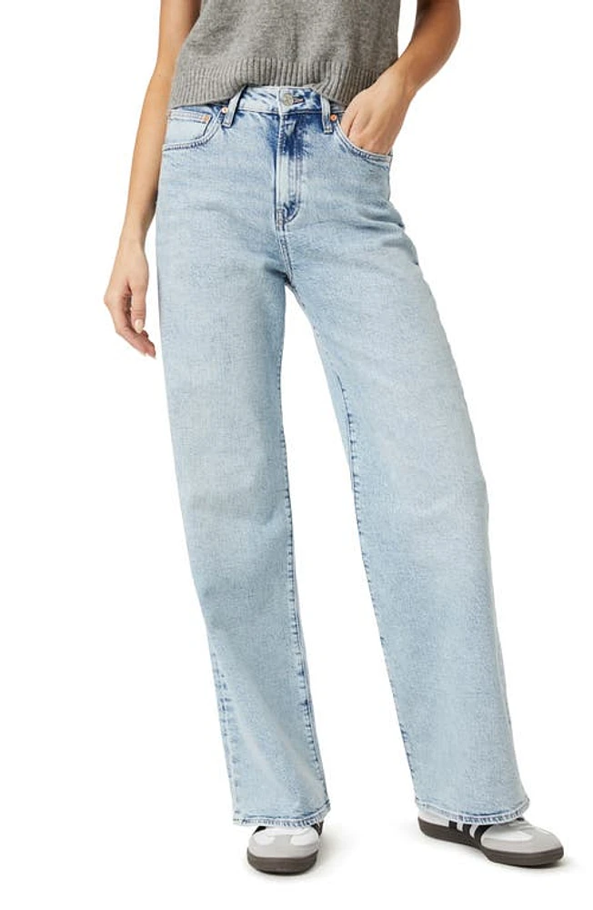 Mavi Jeans Florida High Waist Wide Leg Bleached Recycled Blue at Nordstrom,