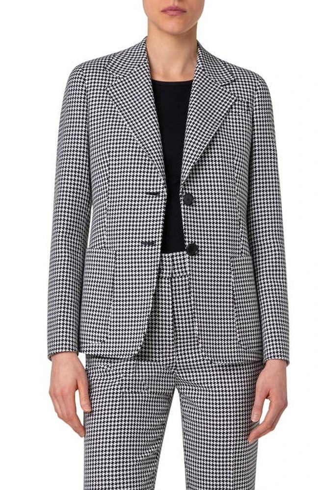 Akris punto Houndstooth Blazer Black-Cream at Nordstrom,