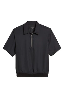 rag & bone Ross Half Zip Polo Black at Nordstrom,