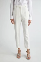 Alexander McQueen Leaf Crepe Cigarette Ankle Pants in Light Ivory at Nordstrom, Size 0 Us