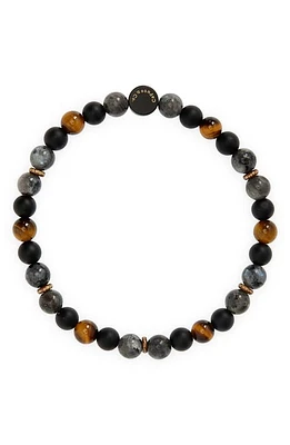 Caputo & Co. Men's Beaded Stretch Bracelet in Yellow Tiger Eye at Nordstrom