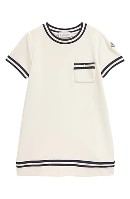 Moncler Kids' Stripe Trim Shift Dress White at Nordstrom,