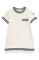 Moncler Kids' Stripe Trim Shift Dress White at Nordstrom,