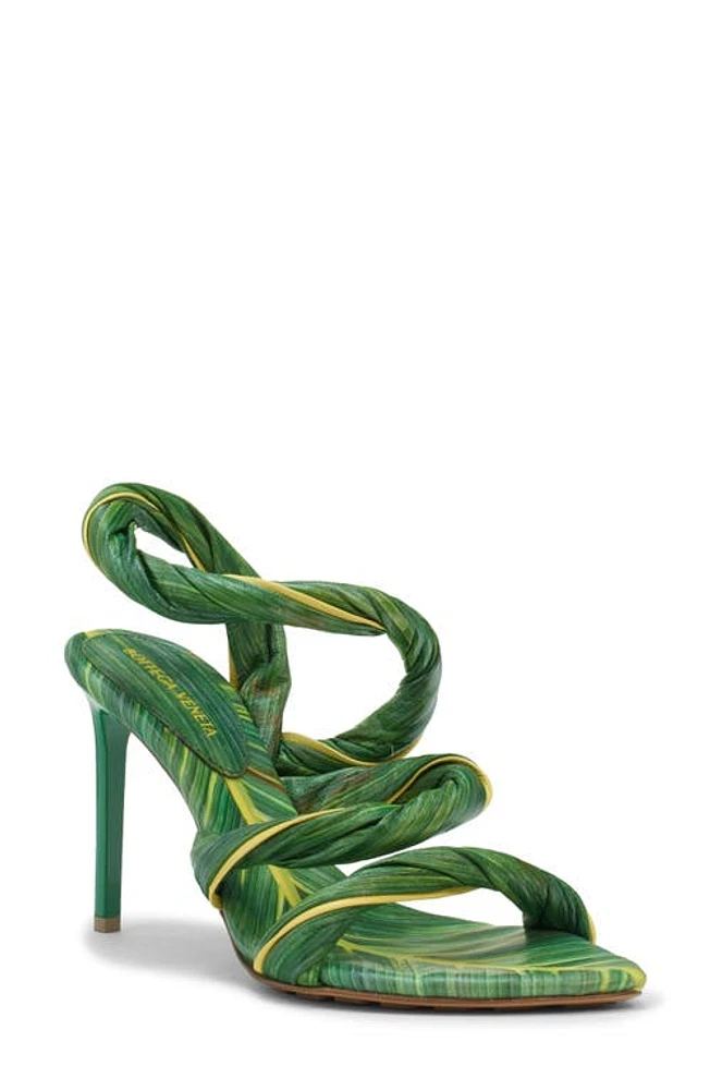 Bottega Veneta Leaf Ankle Strap Sandal Raintree-Seagrass at Nordstrom,