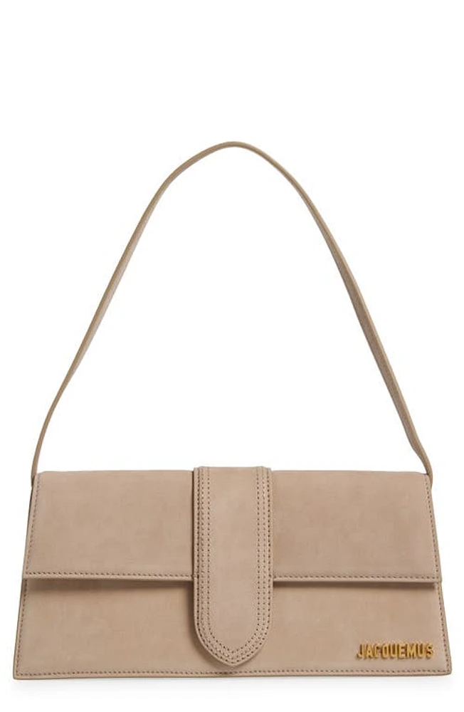 Jacquemus Long Le Bambino Leather Shoulder Bag in Dark Beige 180 at Nordstrom