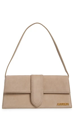 Jacquemus Long Le Bambino Leather Shoulder Bag in Dark Beige 180 at Nordstrom