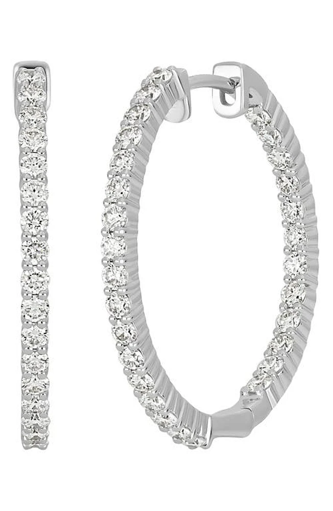 Bony Levy Audrey Diamond Inside Out Hoop Earrings in 18K White Gold at Nordstrom