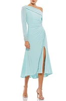 Mac Duggal One-Shoulder Long Sleeve Midi Dress at Nordstrom,