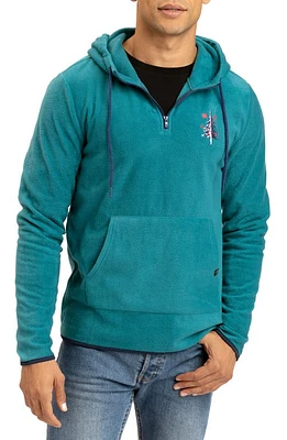 Threads 4 Thought Forest Fleece Half Zip Hoodie Parrotfish at Nordstrom,