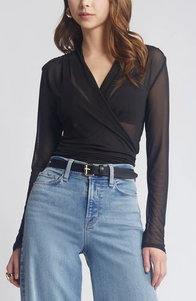 Open Edit Mesh Wrap Top at Nordstrom,