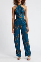 DIARRABLU Umy Abstract Print Convertible Jumpsuit Blue at Nordstrom,