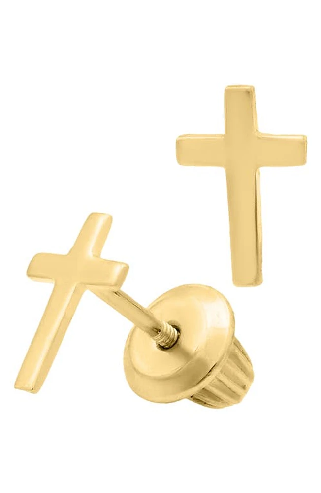 Mignonette 14k Gold Cross Stud Earrings at Nordstrom