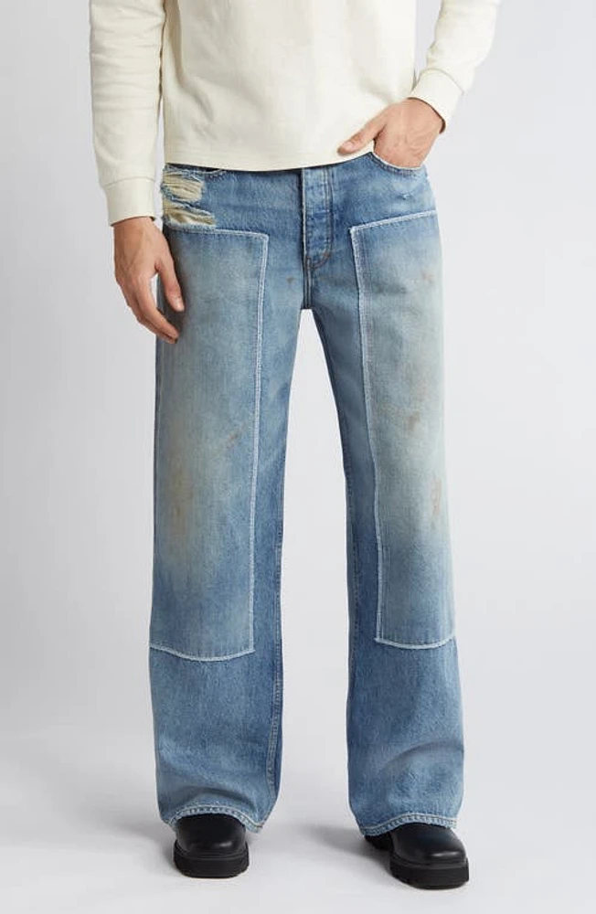 FRAME Patched Wide Leg Jeans Mcallen at Nordstrom,