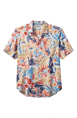 Tommy Bahama Tortola Paloma Floral Short Sleeve Button-Up Shirt Dockside Blue at Nordstrom,