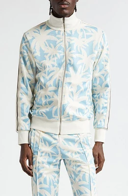 Palm Angels Palm Print Track Jacket in Light Blue at Nordstrom, Size Large