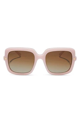 DIFF Sandra 54mm Polarized Square Sunglasses in Brown Gradient at Nordstrom