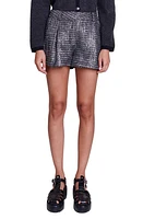 maje Metallic Tweed Shorts Silver at Nordstrom,