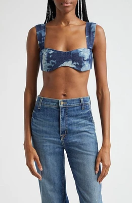 ORIRE Bubi Denim Crop Top Blue at Nordstrom,