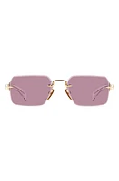 David Beckham Eyewear 56mm Rimless Rectangular Sunglasses in Gold Crystal at Nordstrom