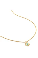 Monica Vinader December Birthstone Turquoise Pendant Necklace in 18K Gold Vermeil/December at Nordstrom