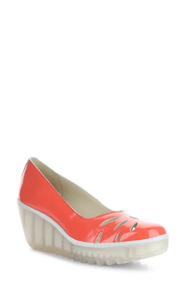 Fly London Yubi Wedge Heel Sandal Scarlet Nappalak at Nordstrom,