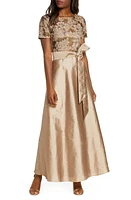 Pisarro Nights Beaded Taffeta Gown Gold at Nordstrom,