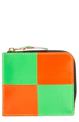 Comme des Garçons Wallets Commes de Garçon Fluorescent Squares Leather Wallet in Orange/Green at Nordstrom