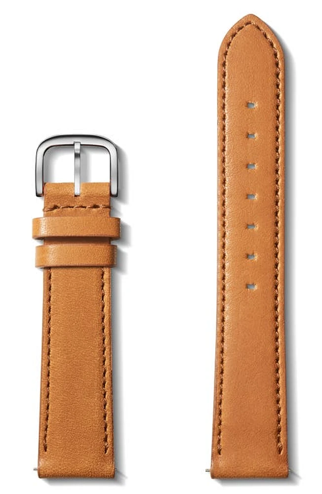 Shinola 18mm Bourbon Essex Leather Watch Strap at Nordstrom