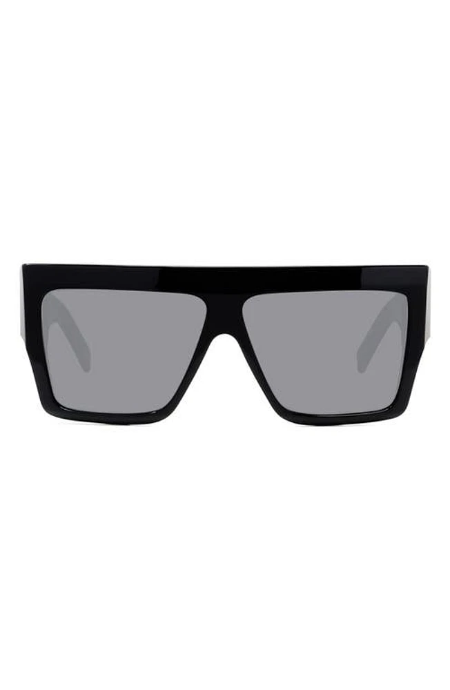 CELINE 60mm Flat Top Sunglasses in Black/Smoke at Nordstrom