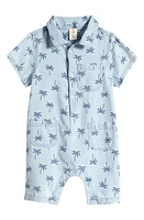 Tucker + Tate Print Cotton Denim Pocket Romper Wash Toss at Nordstrom,