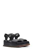 Clarks(r) Kimmei Bay Ankle Strap Platform Wedge Sandal Black at Nordstrom,